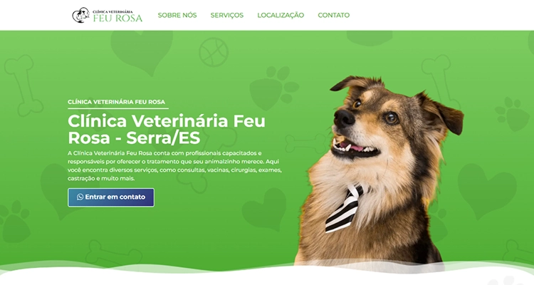Landing Page Clínica Veterinária Feu Rosa