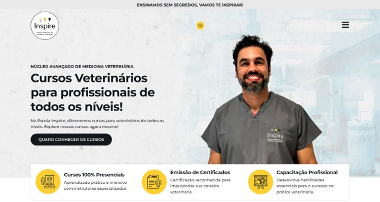 Landing Page Inspire Cursos Veterinários